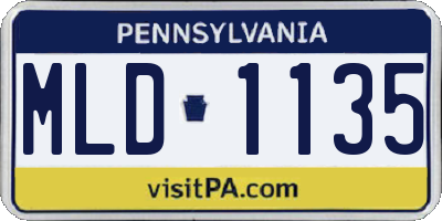 PA license plate MLD1135