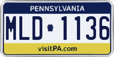 PA license plate MLD1136
