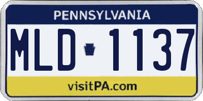 PA license plate MLD1137