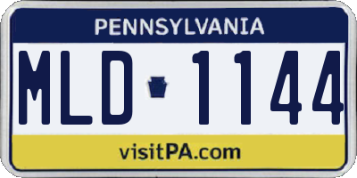 PA license plate MLD1144