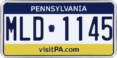 PA license plate MLD1145