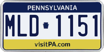 PA license plate MLD1151
