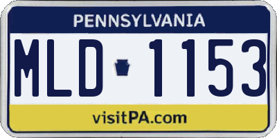 PA license plate MLD1153
