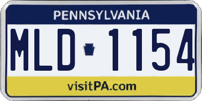 PA license plate MLD1154