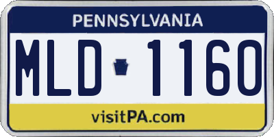 PA license plate MLD1160