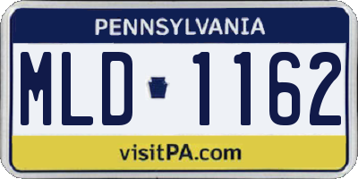 PA license plate MLD1162