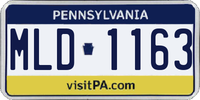 PA license plate MLD1163