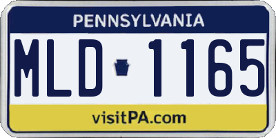 PA license plate MLD1165