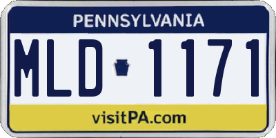 PA license plate MLD1171