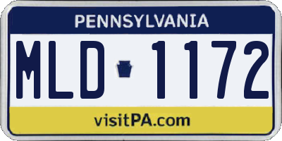 PA license plate MLD1172
