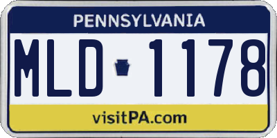 PA license plate MLD1178