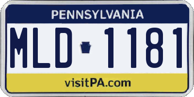 PA license plate MLD1181
