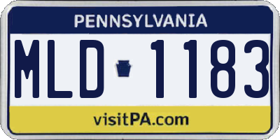 PA license plate MLD1183
