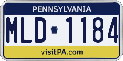 PA license plate MLD1184