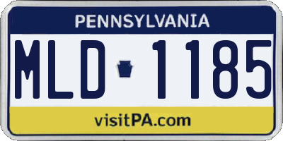 PA license plate MLD1185