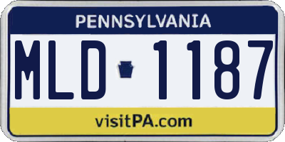 PA license plate MLD1187