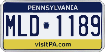 PA license plate MLD1189