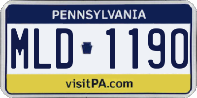 PA license plate MLD1190