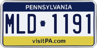 PA license plate MLD1191