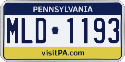 PA license plate MLD1193