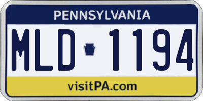 PA license plate MLD1194