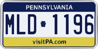 PA license plate MLD1196