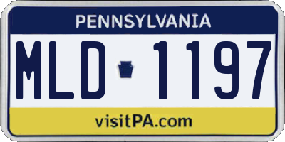 PA license plate MLD1197