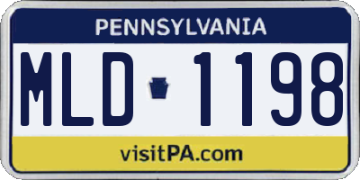 PA license plate MLD1198