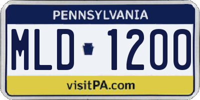 PA license plate MLD1200