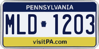 PA license plate MLD1203