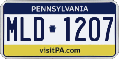 PA license plate MLD1207