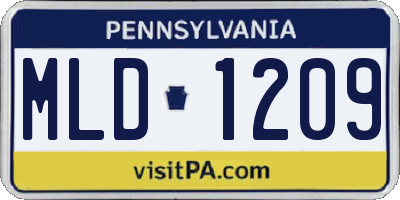 PA license plate MLD1209