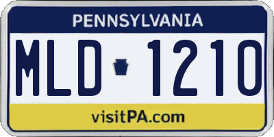 PA license plate MLD1210
