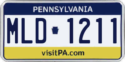 PA license plate MLD1211