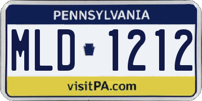 PA license plate MLD1212