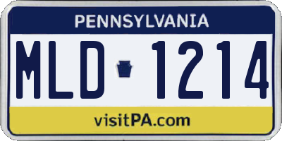 PA license plate MLD1214