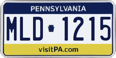 PA license plate MLD1215