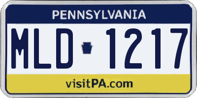 PA license plate MLD1217