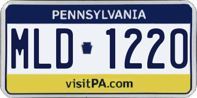 PA license plate MLD1220