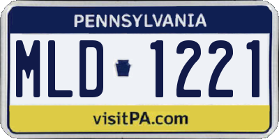 PA license plate MLD1221
