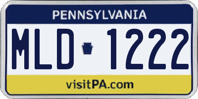 PA license plate MLD1222
