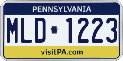 PA license plate MLD1223