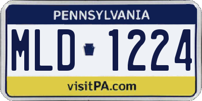 PA license plate MLD1224
