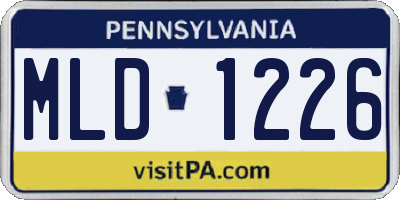 PA license plate MLD1226