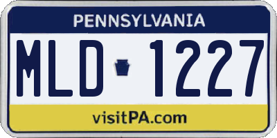PA license plate MLD1227