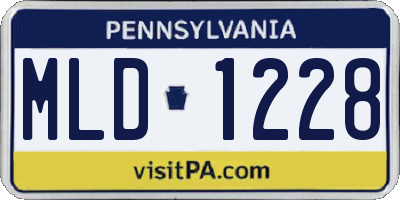 PA license plate MLD1228