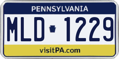 PA license plate MLD1229