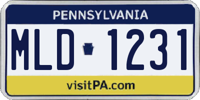 PA license plate MLD1231