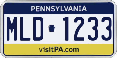 PA license plate MLD1233