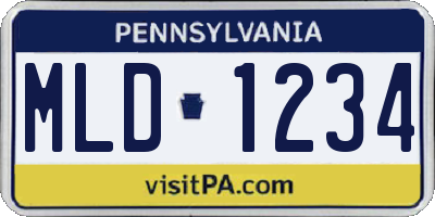 PA license plate MLD1234